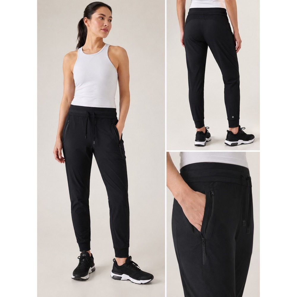 Athleta Trekkie North Joggers Black Hiking Travel Pants Womens Size 0 Petite